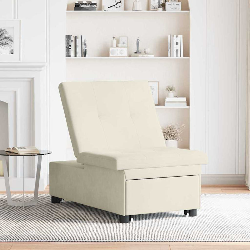 vidaXL Kanapéágy Krém 67 x 194 x 38 cm Bársony