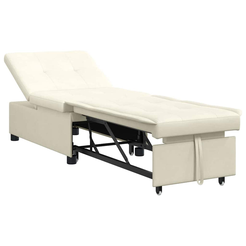 vidaXL Kanapéágy Krém 67 x 194 x 38 cm Bársony