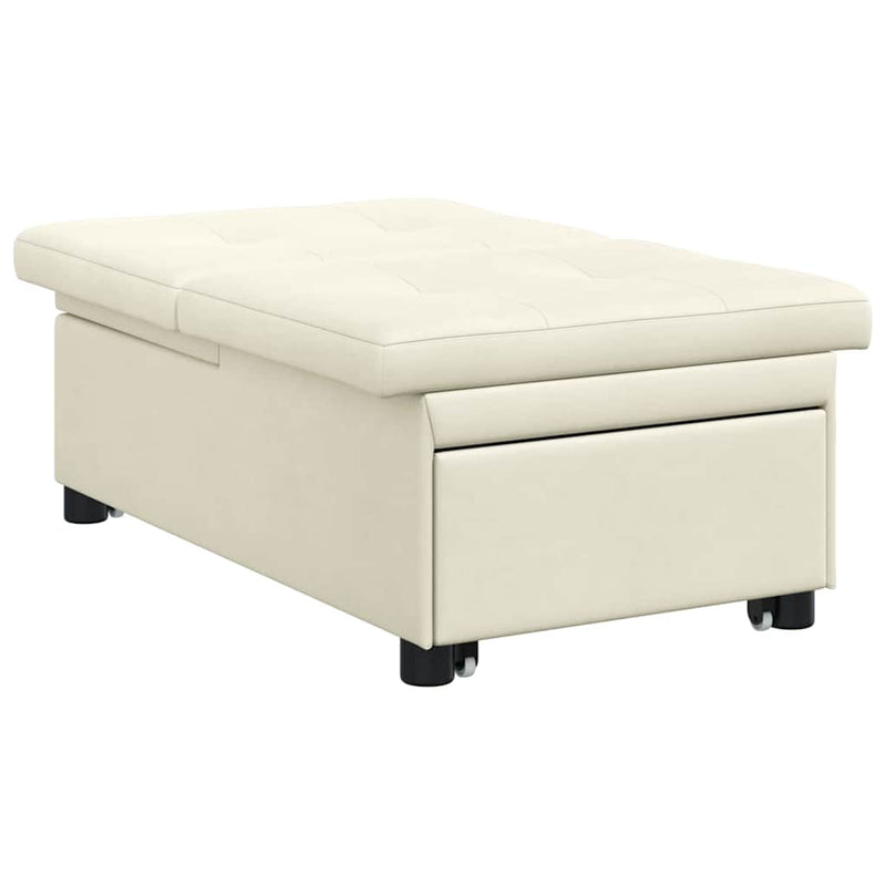 vidaXL Kanapéágy Krém 67 x 194 x 38 cm Bársony