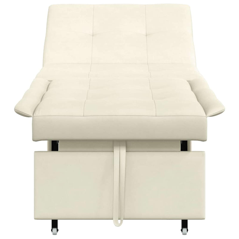 vidaXL Kanapéágy Krém 67 x 194 x 38 cm Bársony