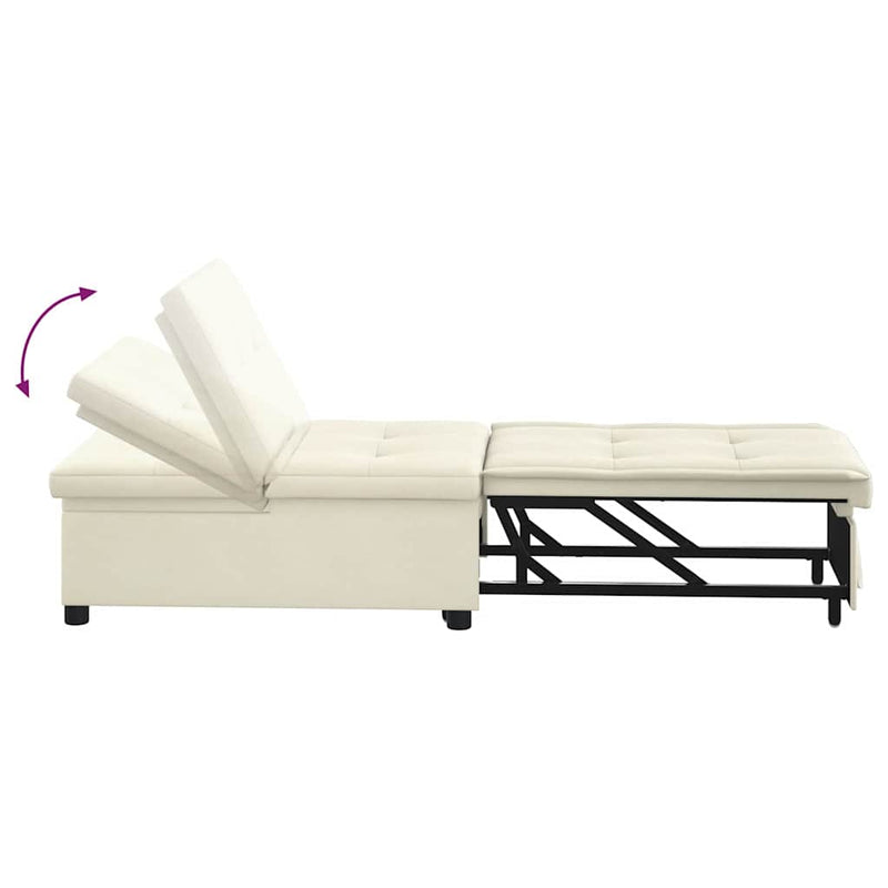 vidaXL Kanapéágy Krém 67 x 194 x 38 cm Bársony