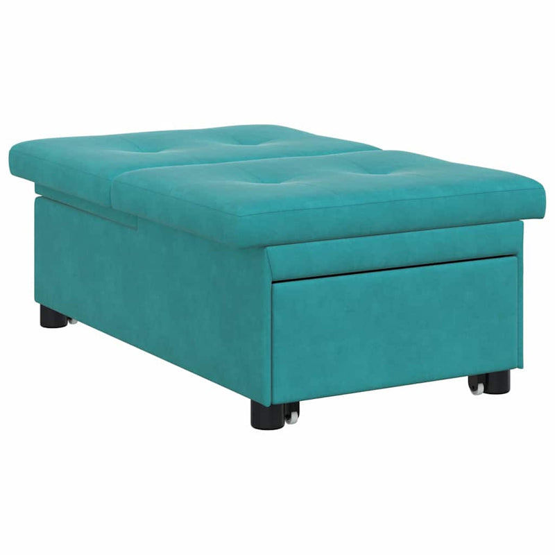 vidaXL Kanapéágy Türkiz 67 x 194 x 38 cm Bársony