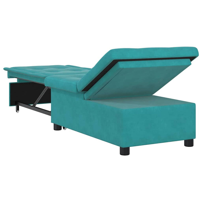 vidaXL Kanapéágy Türkiz 67 x 194 x 38 cm Bársony
