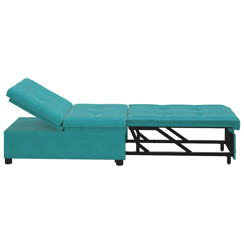 vidaXL Kanapéágy Türkiz 67 x 194 x 38 cm Bársony