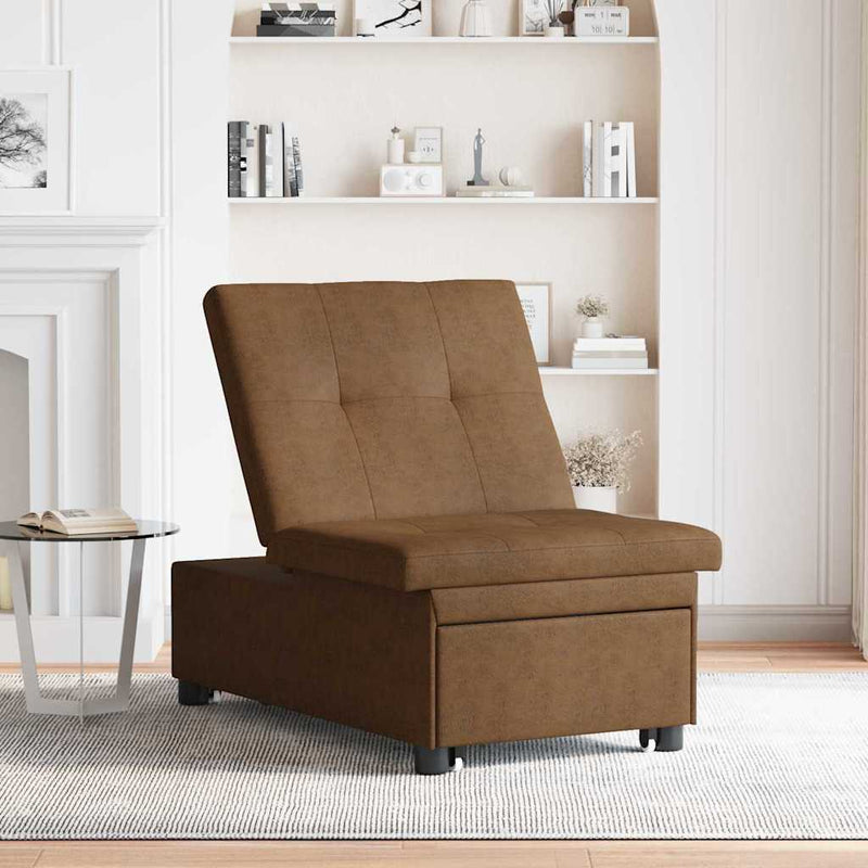 vidaXL Kanapéágy Barna 67 x 194 x 38 cm Műbőr velúr