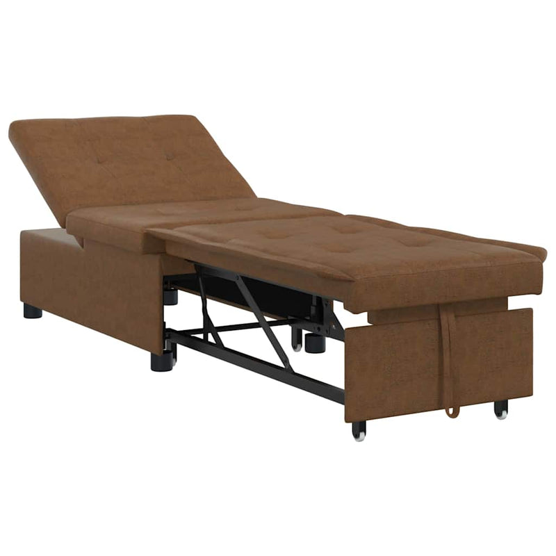 vidaXL Kanapéágy Barna 67 x 194 x 38 cm Műbőr velúr
