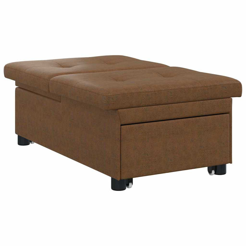 vidaXL Kanapéágy Barna 67 x 194 x 38 cm Műbőr velúr
