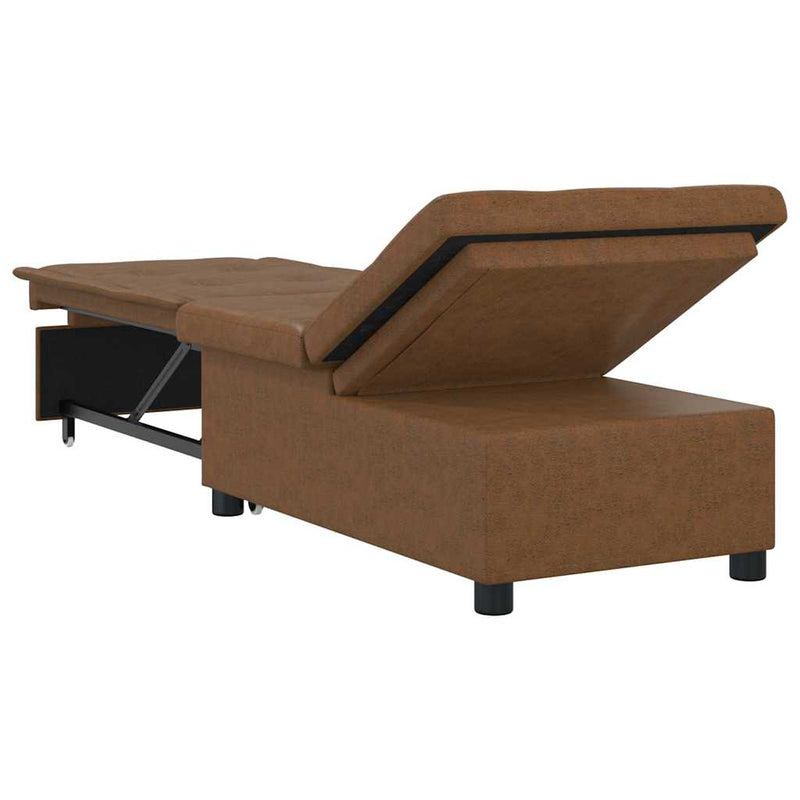 vidaXL Kanapéágy Barna 67 x 194 x 38 cm Műbőr velúr