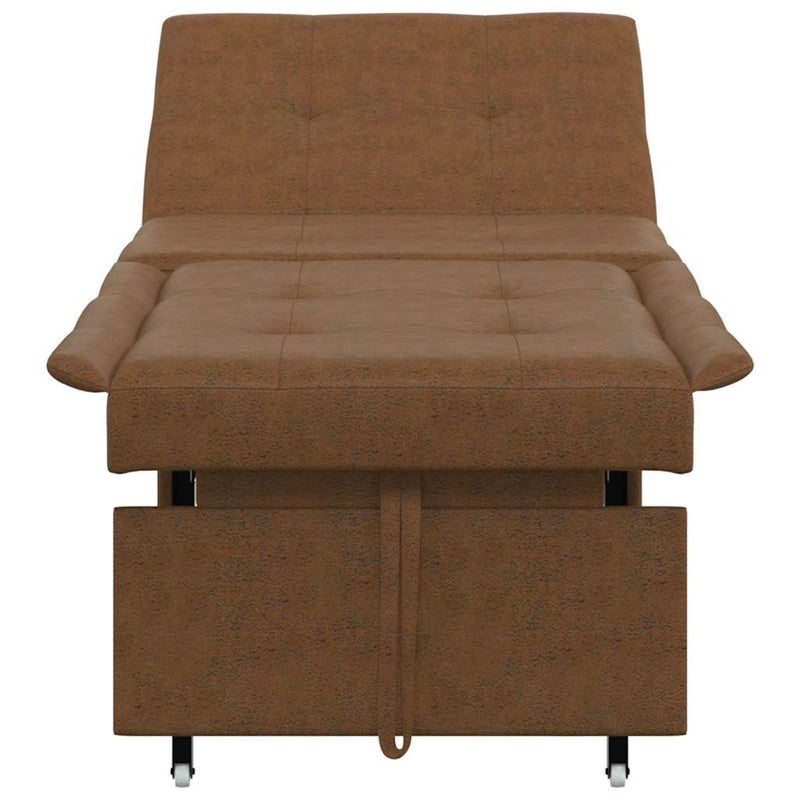 vidaXL Kanapéágy Barna 67 x 194 x 38 cm Műbőr velúr