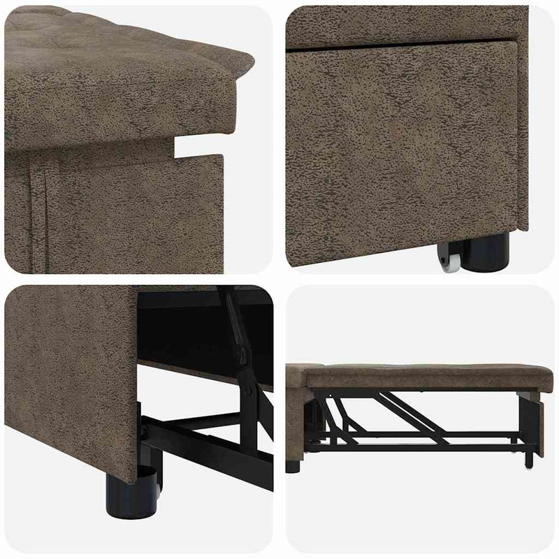 vidaXL Kanapéágy Sötétszürke 67 x 194 x 38 cm Műbőr velúr