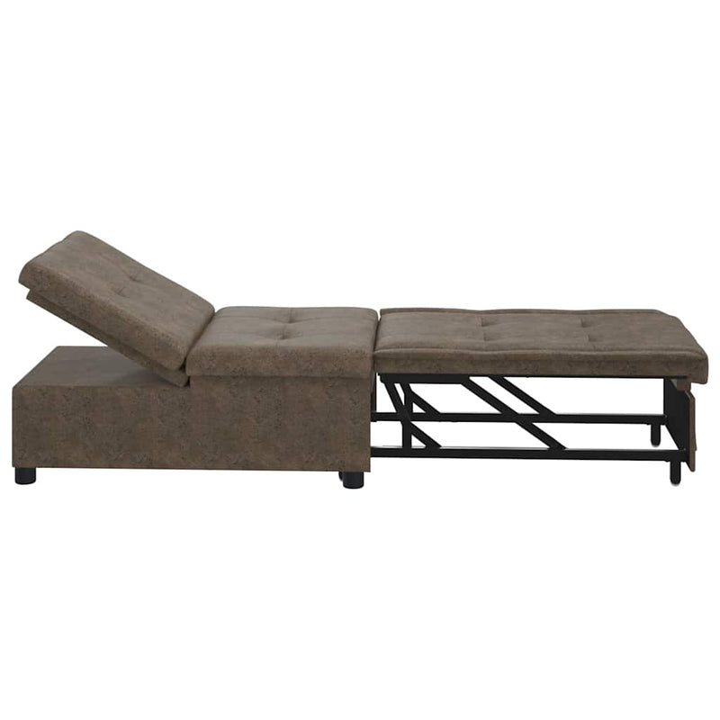 vidaXL Kanapéágy Sötétszürke 67 x 194 x 38 cm Műbőr velúr