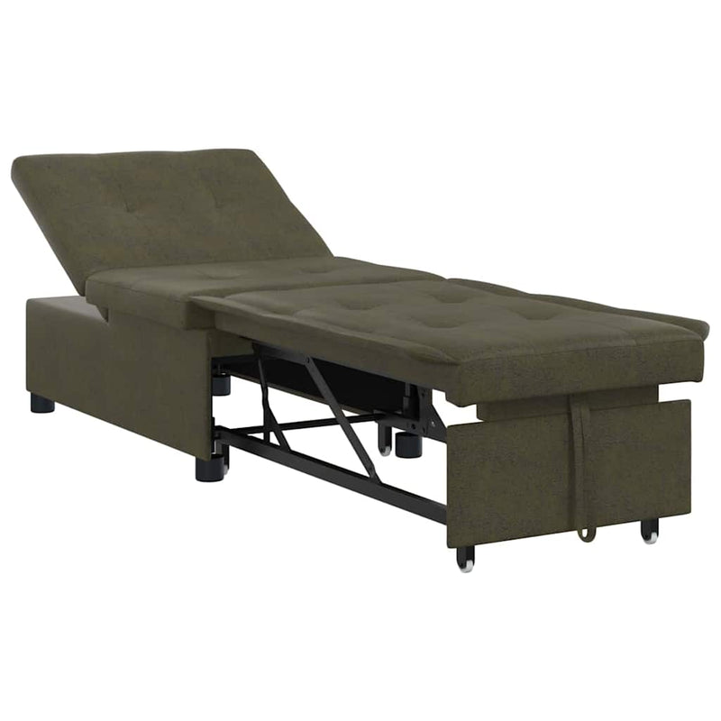 vidaXL Kanapéágy Katonai zöld 67 x 194 x 38 cm Műbőr velúr