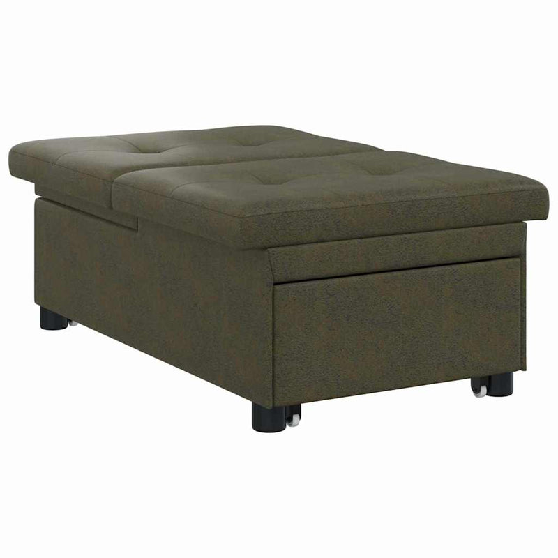 vidaXL Kanapéágy Katonai zöld 67 x 194 x 38 cm Műbőr velúr