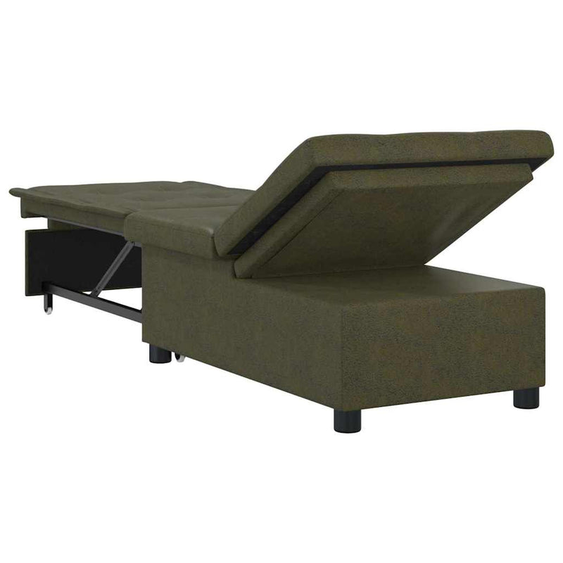 vidaXL Kanapéágy Katonai zöld 67 x 194 x 38 cm Műbőr velúr