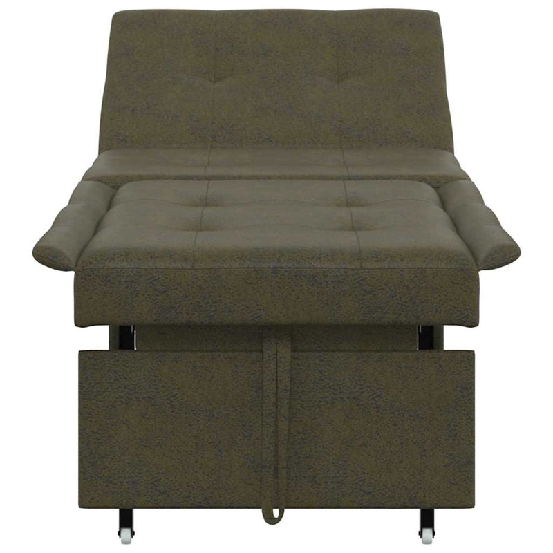 vidaXL Kanapéágy Katonai zöld 67 x 194 x 38 cm Műbőr velúr