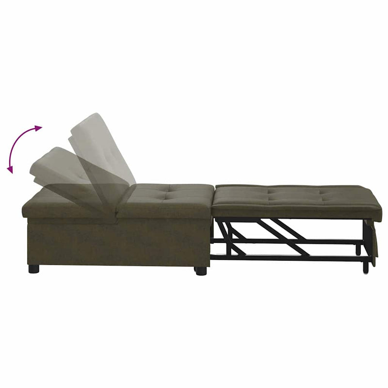vidaXL Kanapéágy Katonai zöld 67 x 194 x 38 cm Műbőr velúr