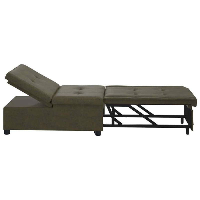 vidaXL Kanapéágy Katonai zöld 67 x 194 x 38 cm Műbőr velúr