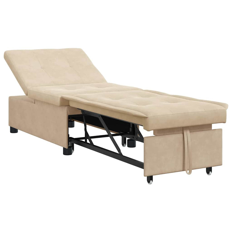 vidaXL Kanapéágy párnával Krém 67 x 194 x 82 cm Mikroszálas szövet