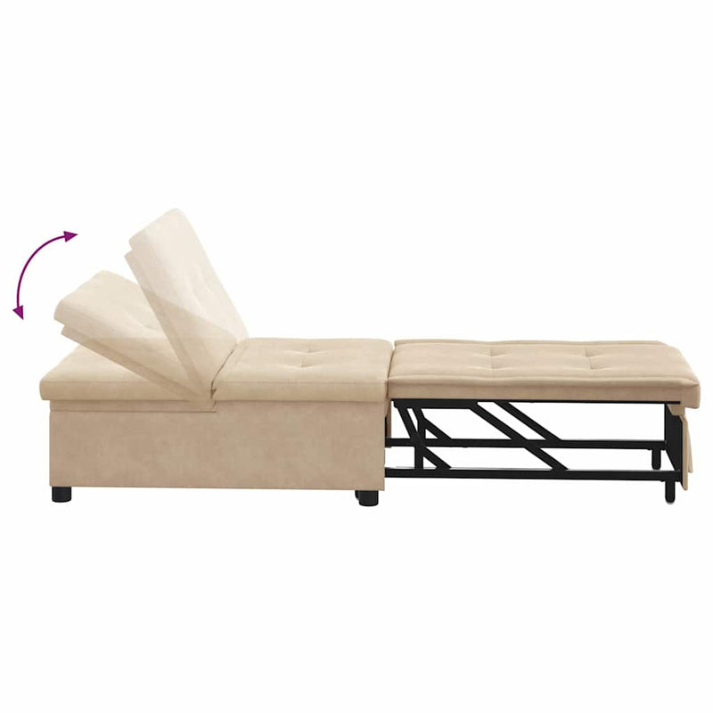 vidaXL Kanapéágy párnával Krém 67 x 194 x 82 cm Mikroszálas szövet