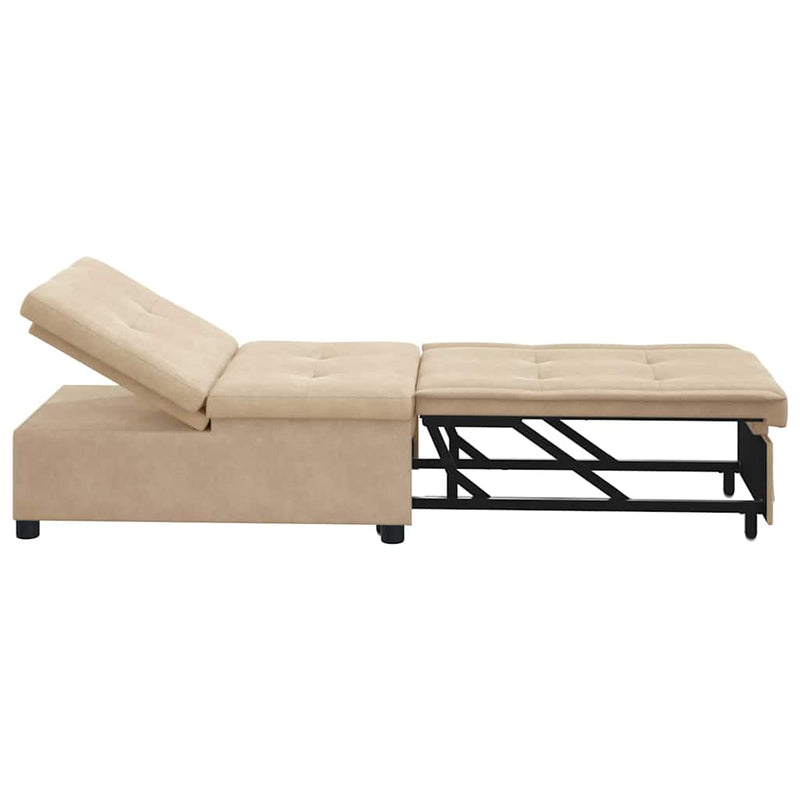 vidaXL Kanapéágy párnával Krém 67 x 194 x 82 cm Mikroszálas szövet