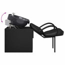 vidaXL Sampon Szék Fekete 136 x 60 x 92 cm PVC