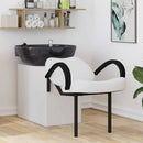 vidaXL Sampon Szék Fehér és fekete 136 x 60 x 92 cm PVC