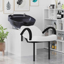 vidaXL Sampon Szék Fehér és fekete 136 x 60 x 92 cm PVC