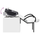 vidaXL Sampon Szék Fehér és fekete 136 x 60 x 92 cm PVC
