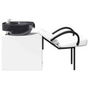 vidaXL Sampon Szék Fehér és fekete 136 x 60 x 92 cm PVC