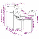 vidaXL Sampon Szék Világosszürke és fekete 136 x 60 x 92 cm szövet