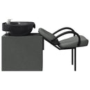 vidaXL Sampon Szék Sötét Szürke és Fekete 136 x 60 x 92 cm szövet
