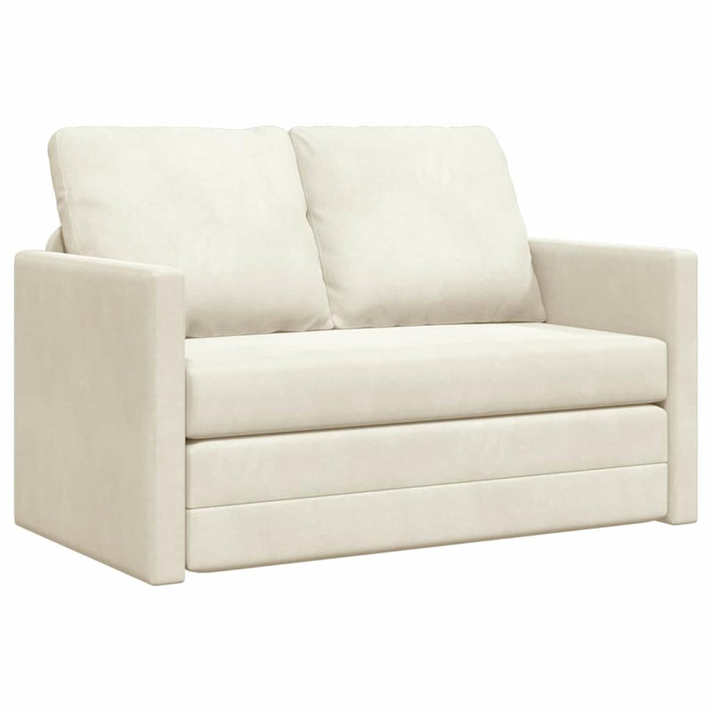 vidaXL Földi Kanapéágy párnával Krém 122 x 70 x 60 cm Bársony