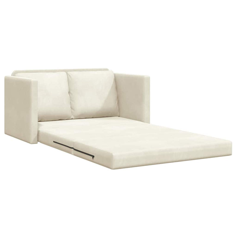 vidaXL Földi Kanapéágy párnával Krém 122 x 70 x 60 cm Bársony