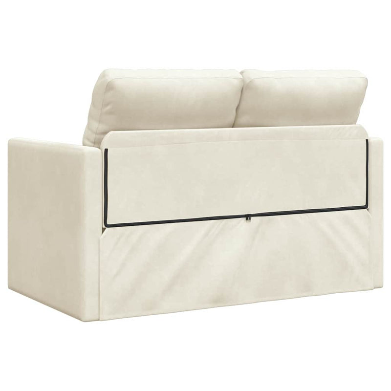 vidaXL Földi Kanapéágy párnával Krém 122 x 70 x 60 cm Bársony