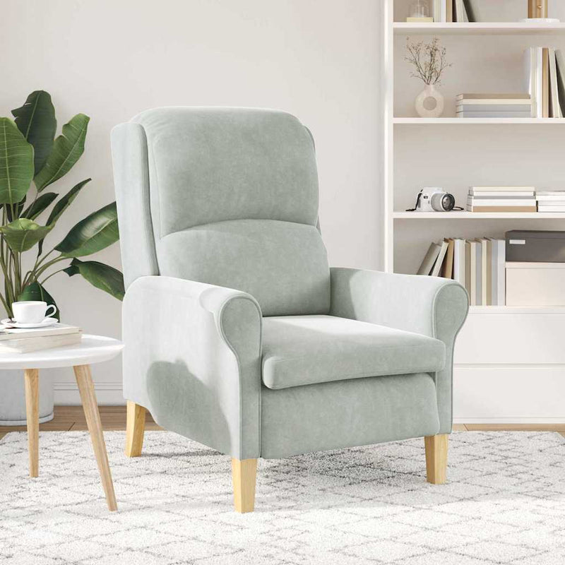 vidaXL karosszék Világosszürke 76 x 94 x 102 cm Bársony