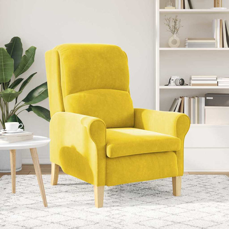 vidaXL karosszék Sárga 76 x 94 x 102 cm Bársony