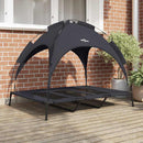 vidaXL Kutyafekhely Fekete 122 x 93 x 106,5 cm Acél