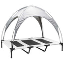 vidaXL Kutyafekhely Ezüst Szürke 122 x 93 x 106,5 cm Acél