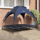 vidaXL Kutyafekhely Sötétkék 122 x 93 x 106,5 cm Acél
