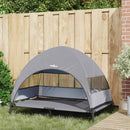 vidaXL Felemelkedett kutyafekhely Világosszürke 127 x 81 x 108 cm