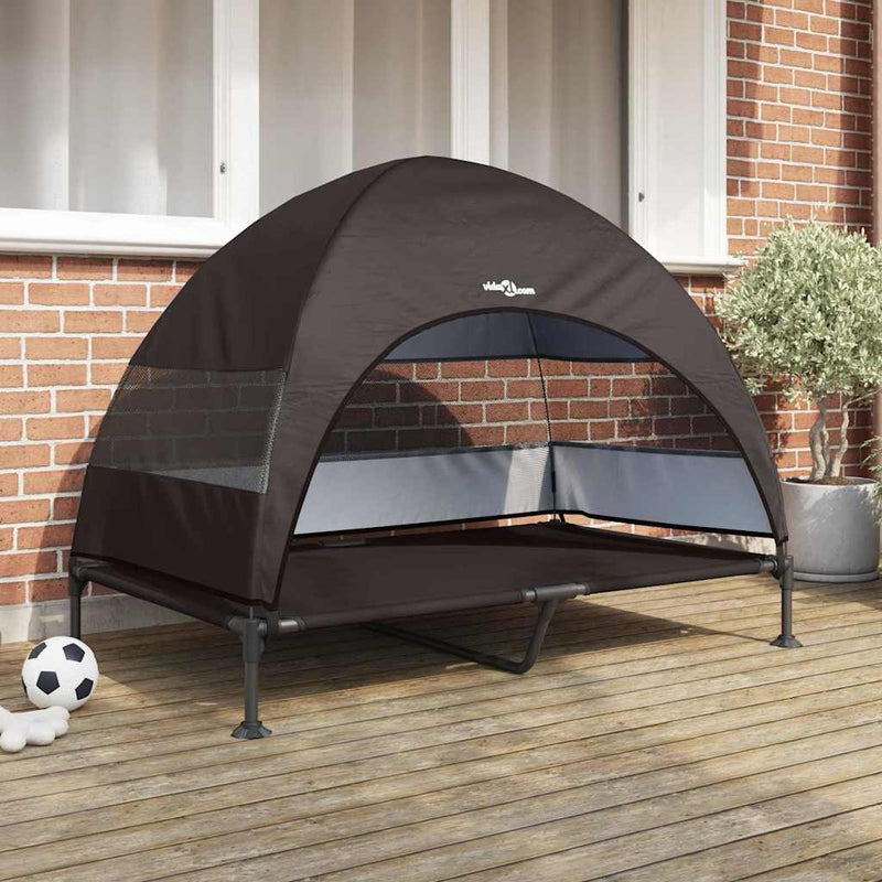 vidaXL Felemelkedett kutyafekhely Barna 127 x 81 x 108 cm