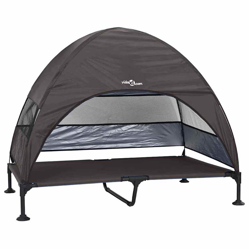 vidaXL Felemelkedett kutyafekhely Barna 127 x 81 x 108 cm