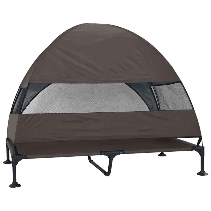 vidaXL Felemelkedett kutyafekhely Barna 127 x 81 x 108 cm