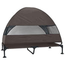 vidaXL Felemelkedett kutyafekhely Barna 127 x 81 x 108 cm