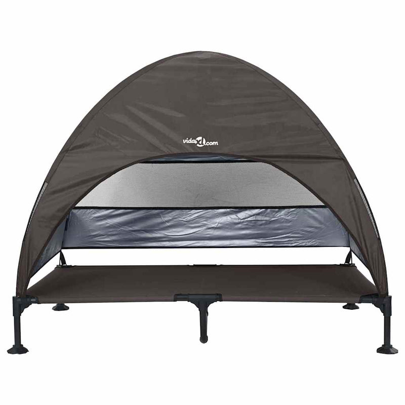 vidaXL Felemelkedett kutyafekhely Barna 127 x 81 x 108 cm