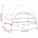 vidaXL Felemelkedett kutyafekhely Barna 127 x 81 x 108 cm