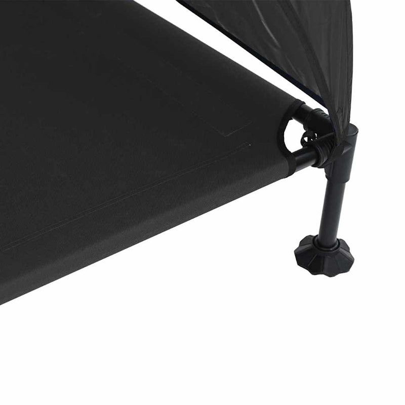vidaXL Felemelkedett kutyafekhely Fekete 127 x 81 x 108 cm