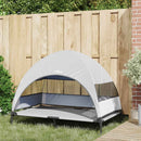 vidaXL Felemelkedett kutyafekhely Ezüst Szürke 127 x 81 x 108 cm