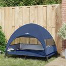 vidaXL Felemelkedett kutyafekhely Tengerészkék 127 x 81 x 108 cm