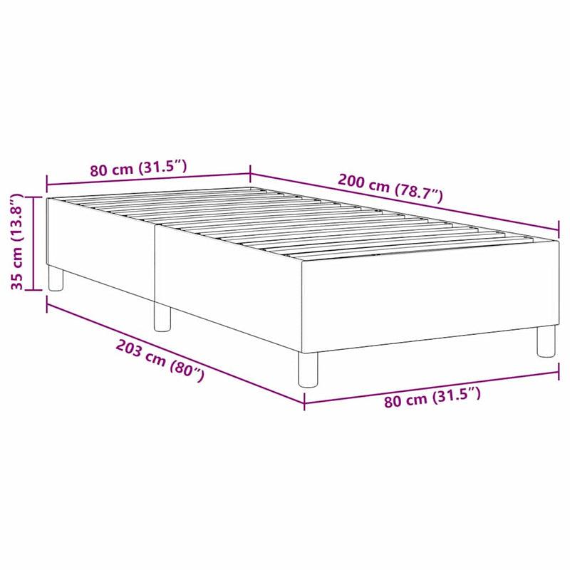 vidaXL Boxrugós ágy Kék 80 x 200 cm Bársony anyag